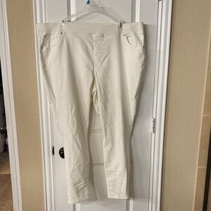 Terra & Sky Women's Straight Leg Off-White Jeans